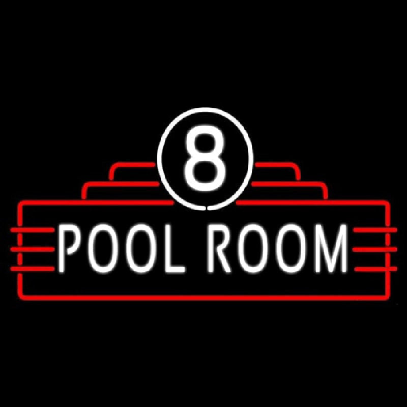 "8 Pool Room" Neon Sign