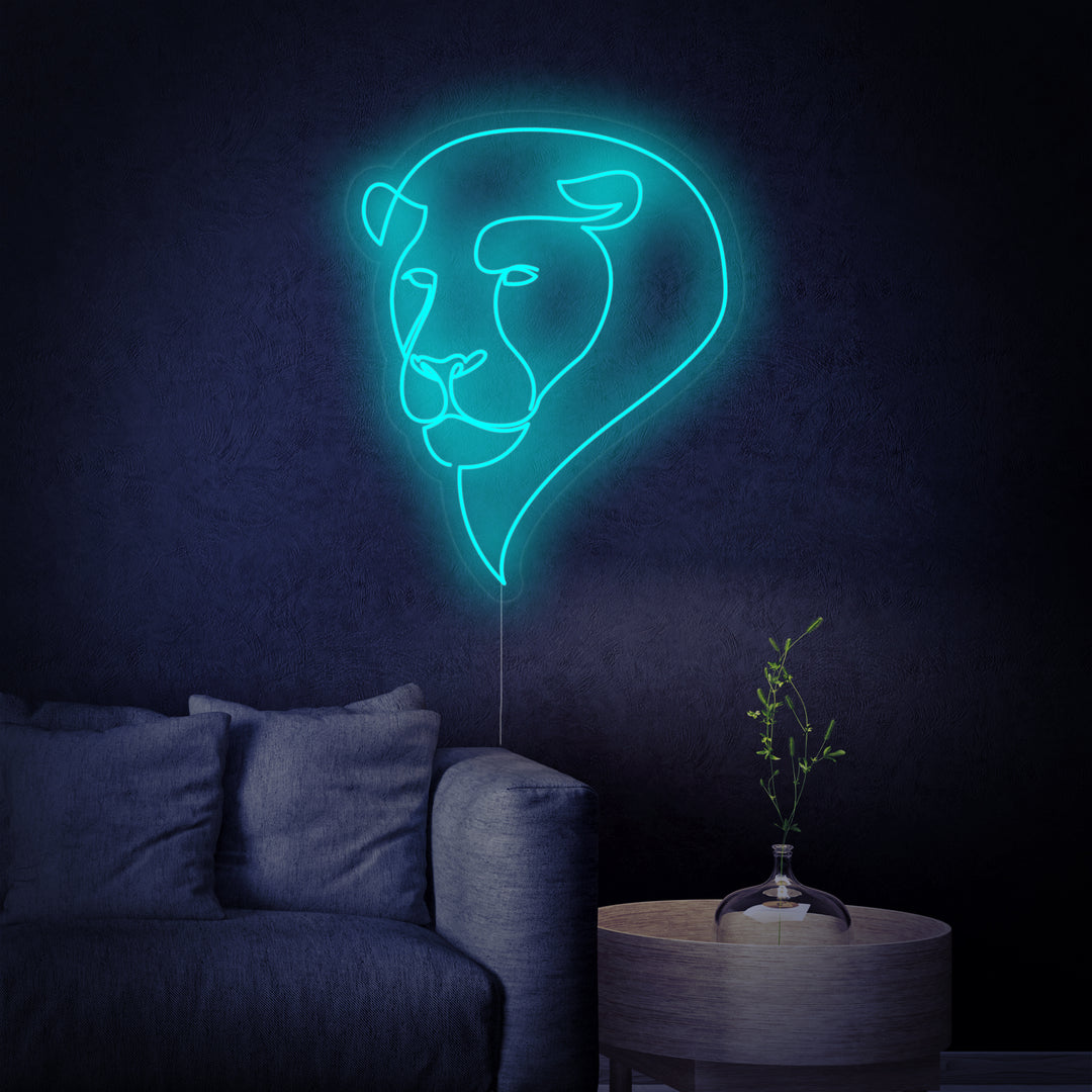 "Abstract Lion Face" Neon Sign