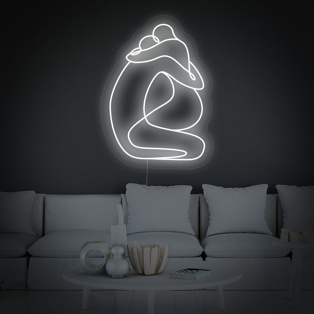 "Abstract Lovers Embrace" Neon Sign