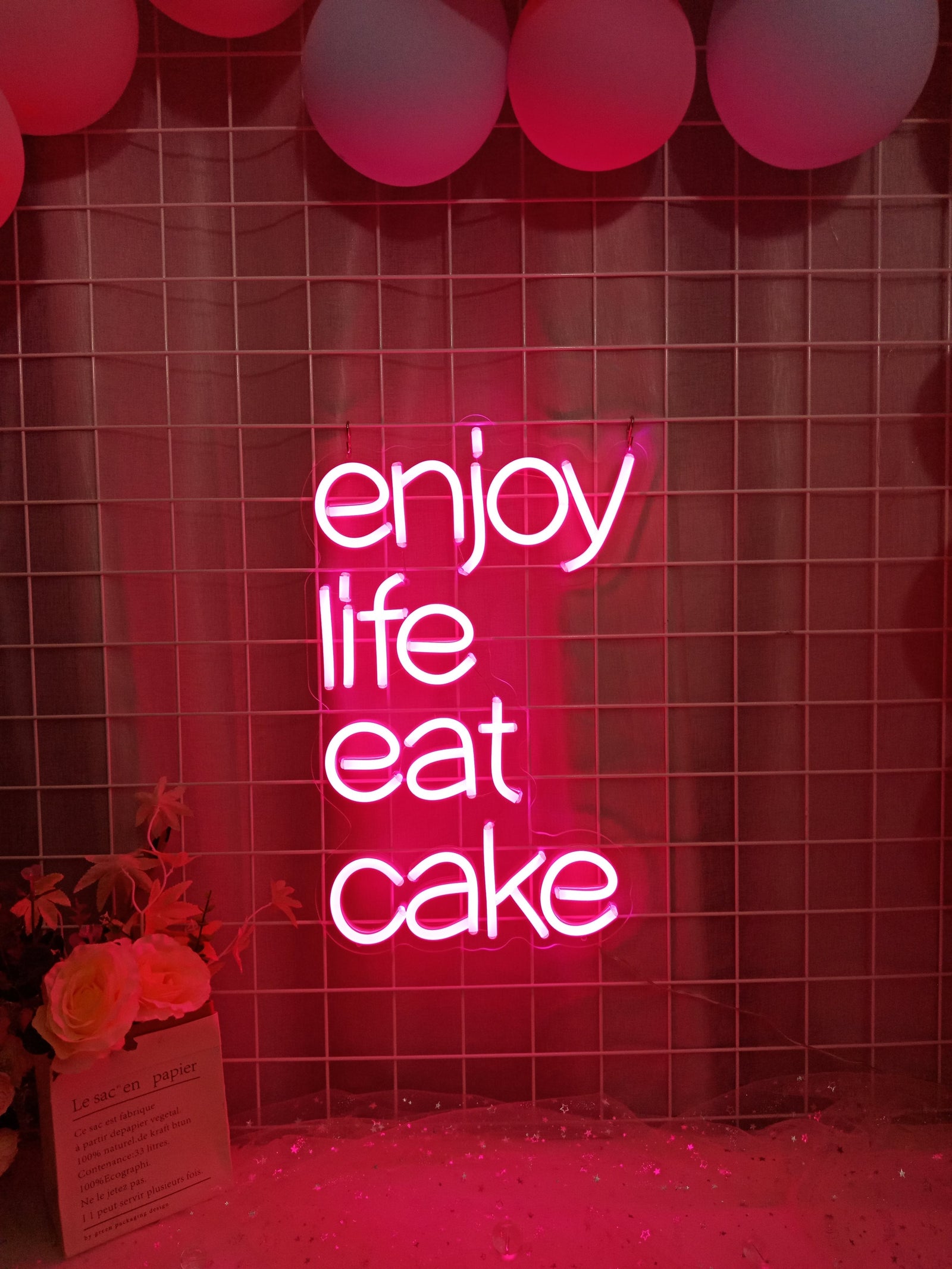 Enjoy Life Eat Cake LED Neon Sign (3 in stock) neon sign product image