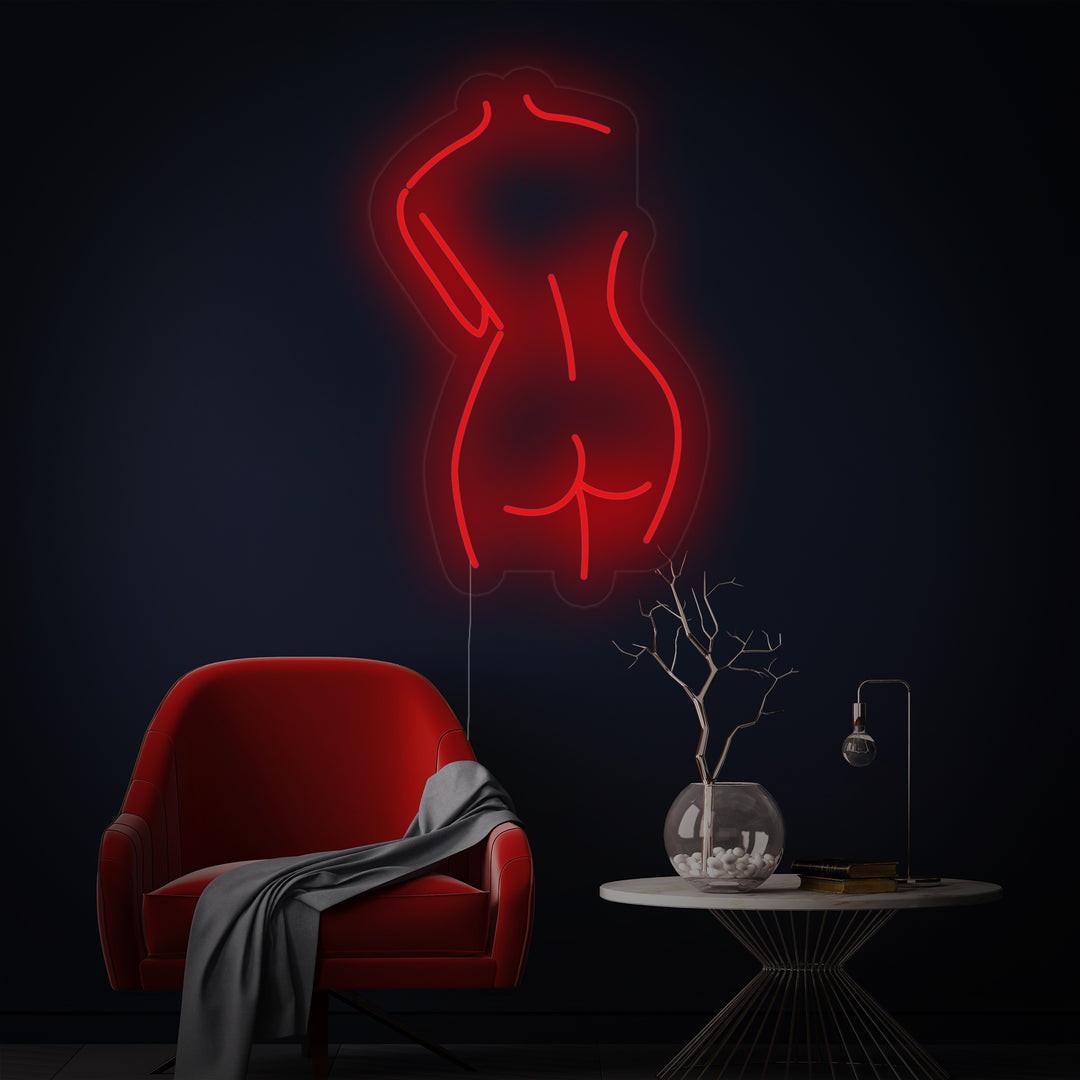 "Back Lady Silhouette" Neon Sign