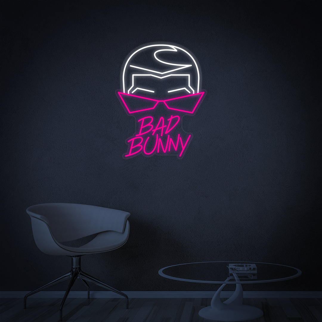 "Bad Bunny Singer Rapper" Neon Sign