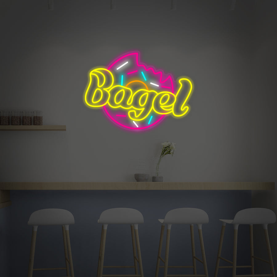 "Bagel for Bakery Cake Shop" Neon Sign