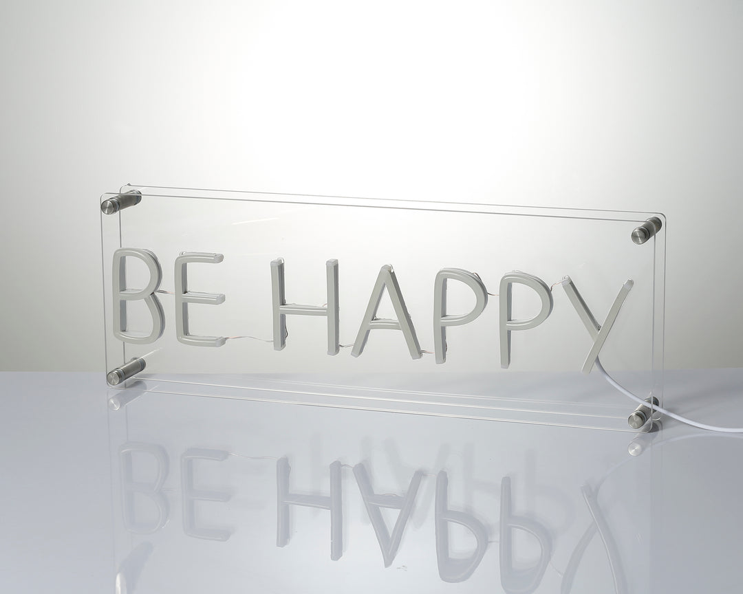 "Be Happy" Desk LED Neon Sign
