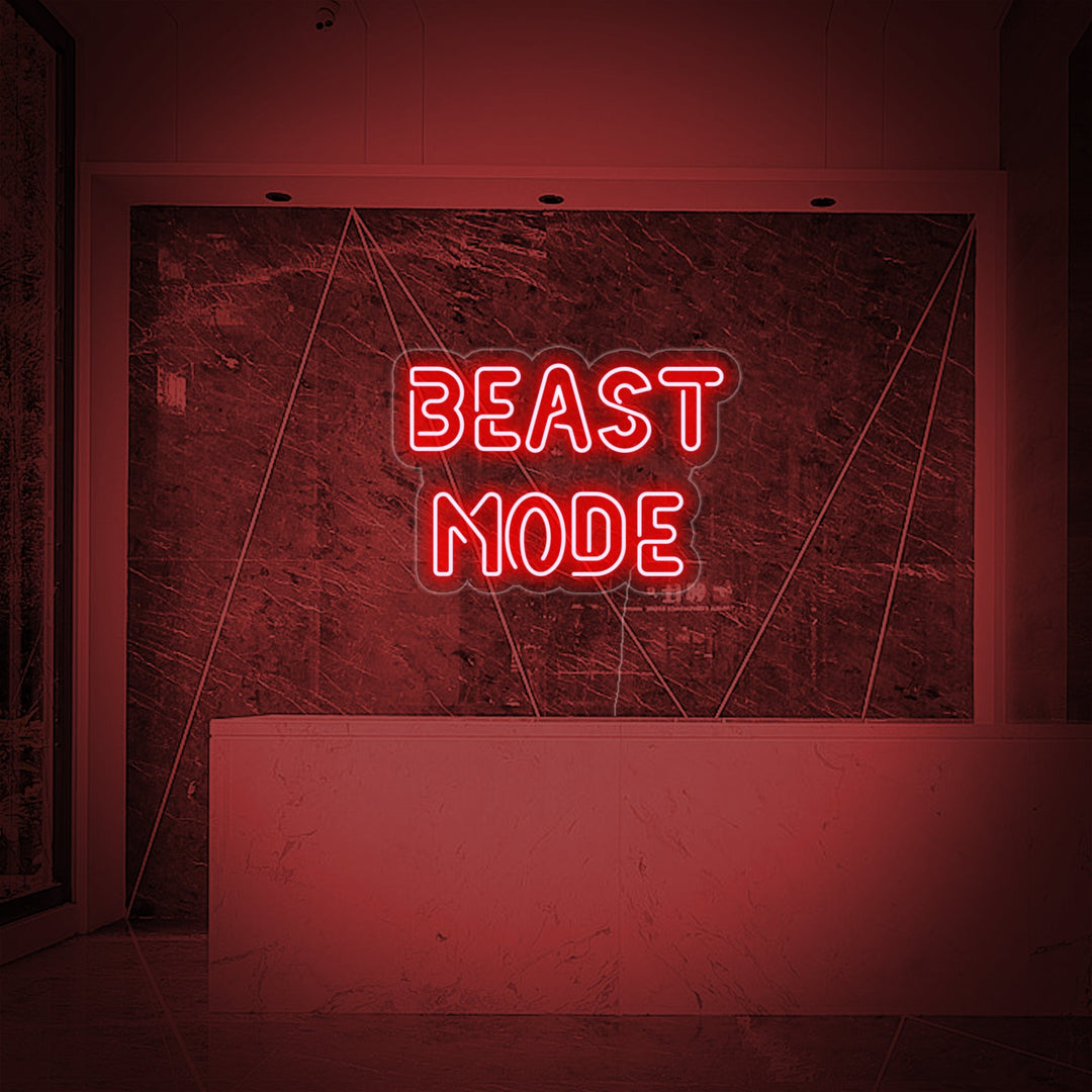 "Beast Mode, Gym Decor, Gym Quotes, Fitness Quotes, Workout Quotes" Neon Sign