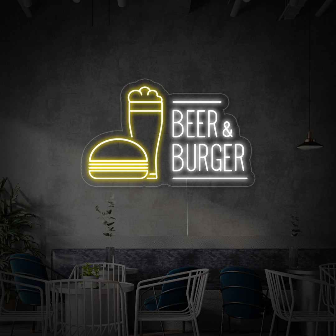 "Beer and Burger" Neon Sign