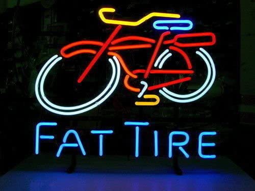 "Big Fat Tire Bicycle Bike Logo" Neon Sign