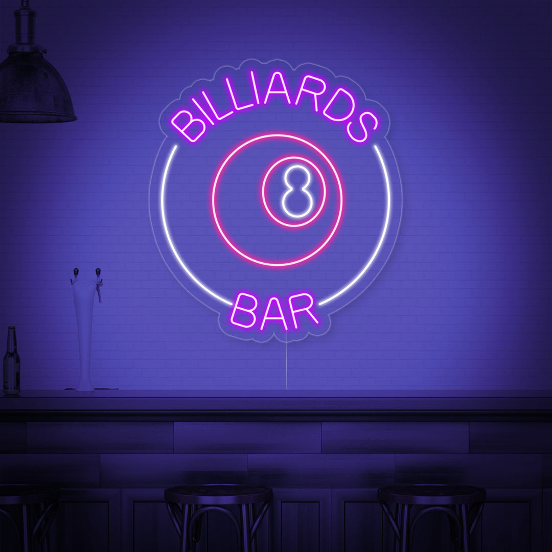 "Billiards 8 Bar" Neon Sign