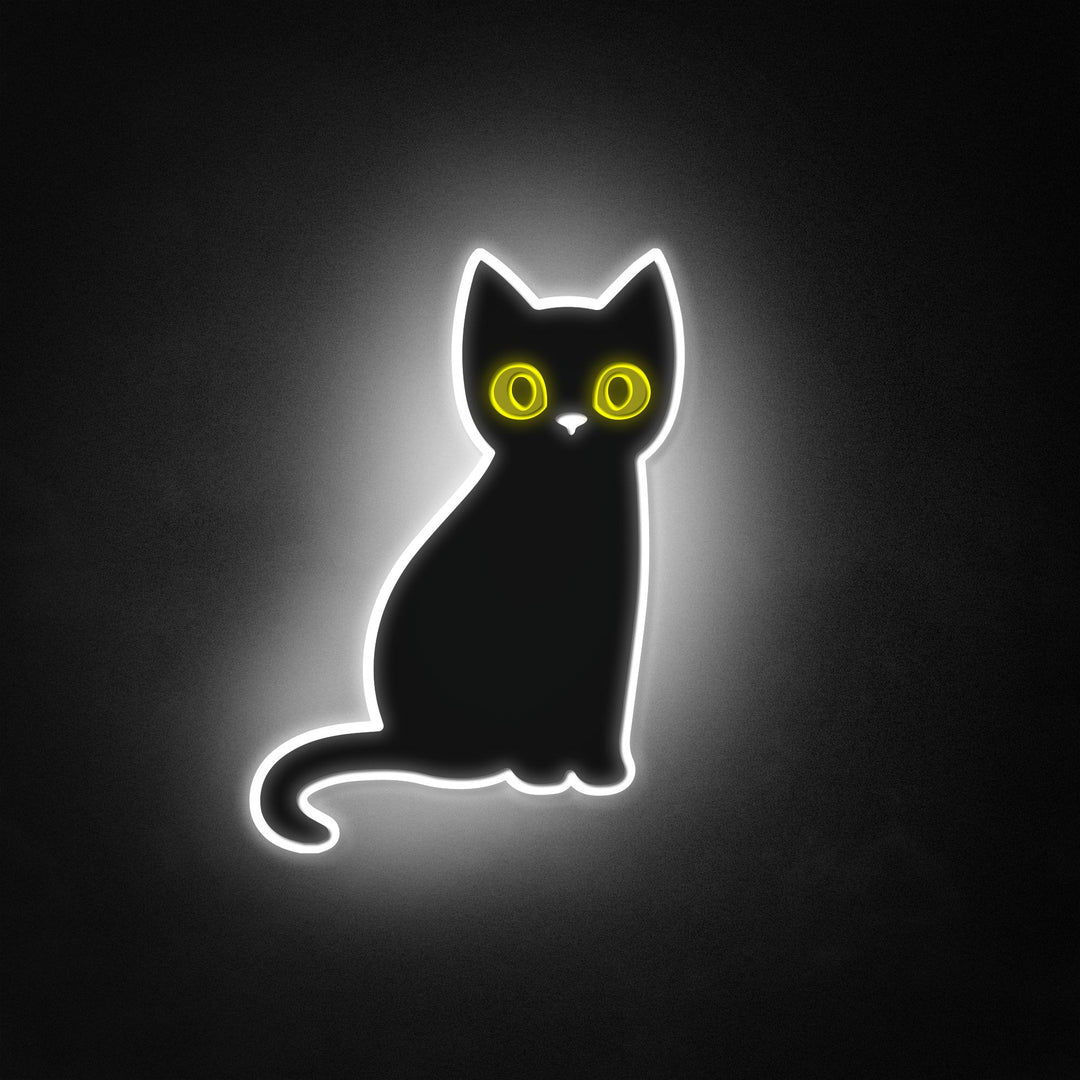 "Black Cat" Neon Like Sign