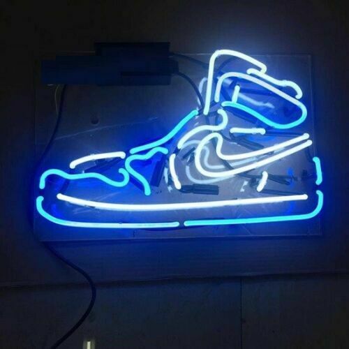 "NK Blue Boot Sneakers Shoes" Neon Sign