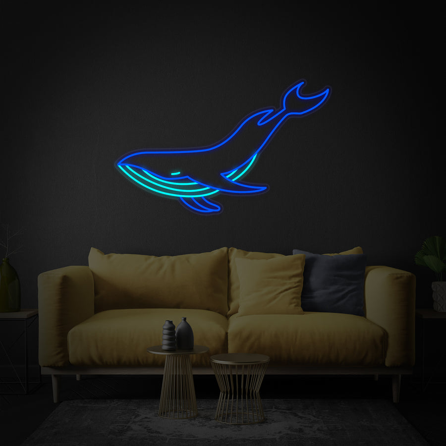 "Blue Whale" Neon Sign