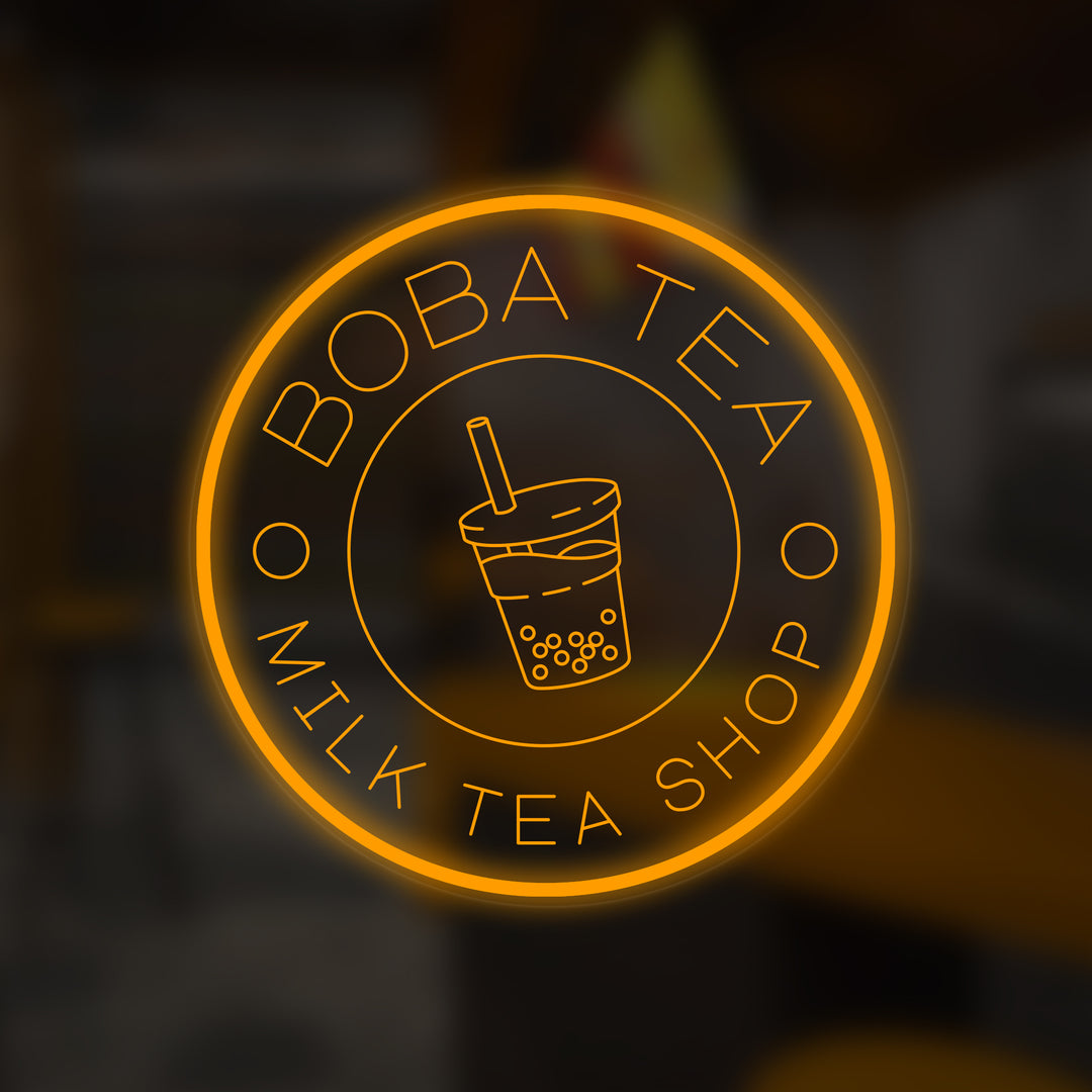 "Boba Tea Milk Tea Shop" Mini Neon Sign