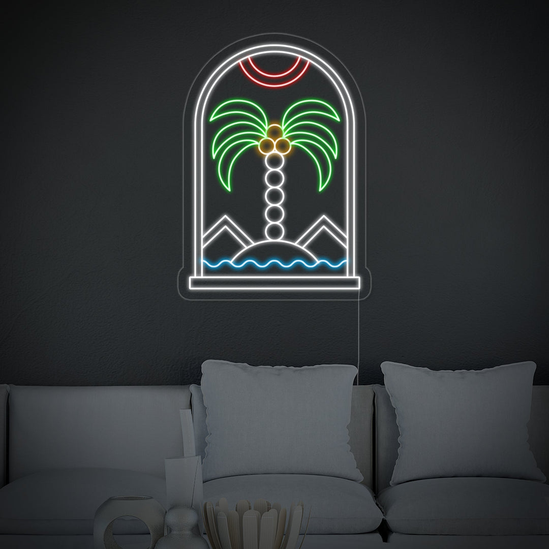 "Bohemian Water Plam Tree Hill" Neon Sign