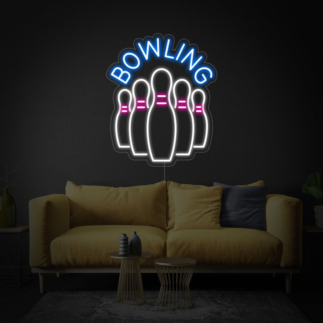 "Bowling Bottles" Neon Sign