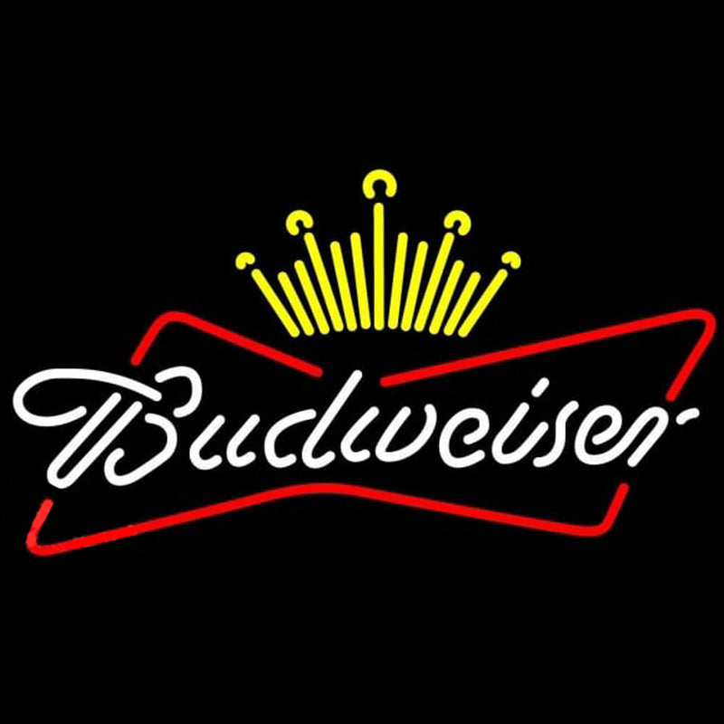 A clean graphic representation of the red Bud King of It Up neon sign design against a solid black background.