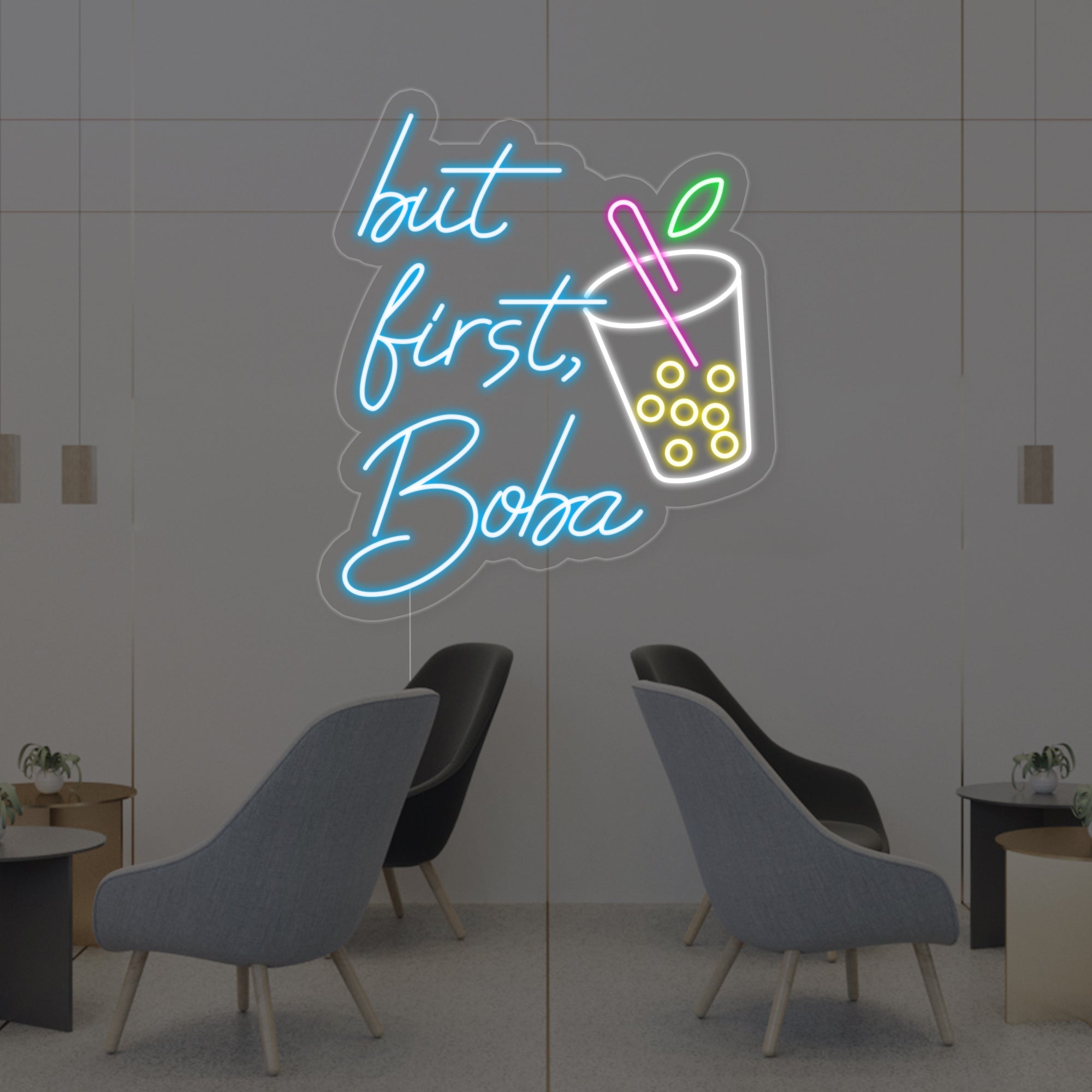 But First Boba with Cup Neon Sign - HAPPYNEON – HAPPYNEON.COM