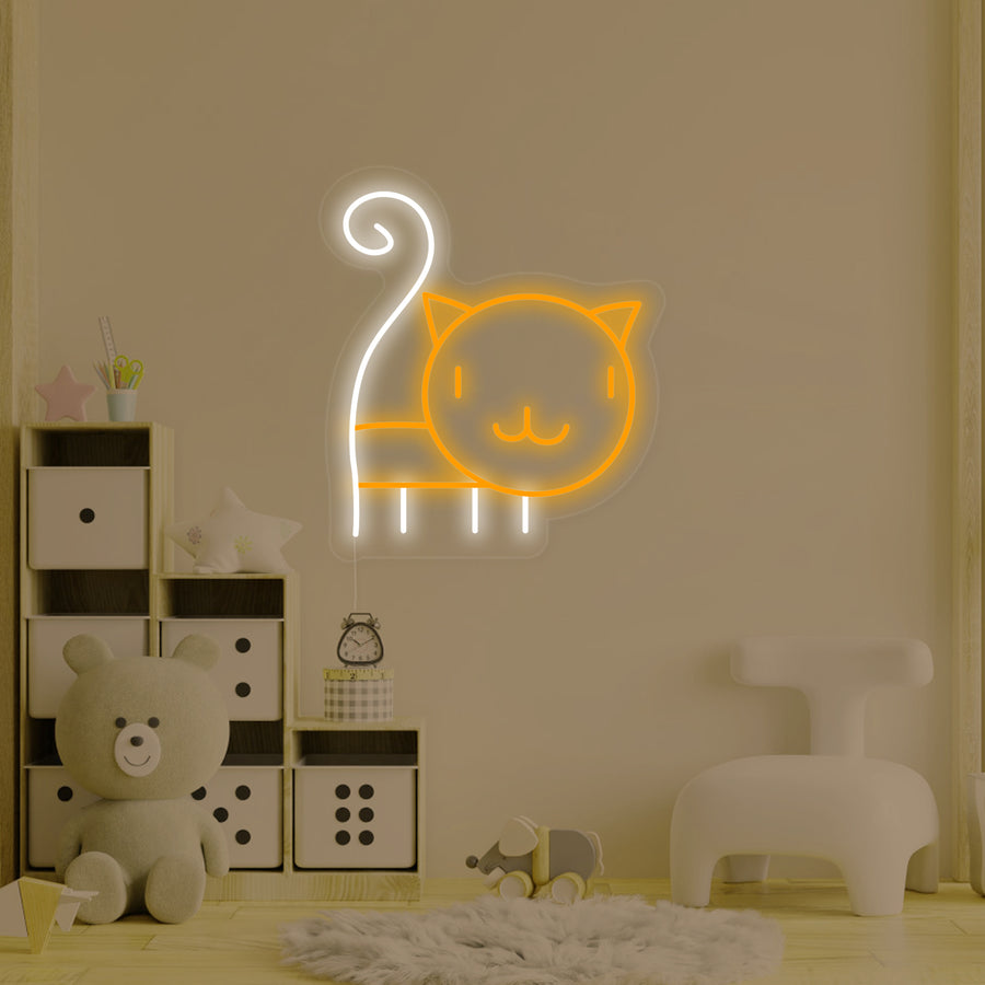 "Cat Kitty, Kids Room Decor" Neon Sign