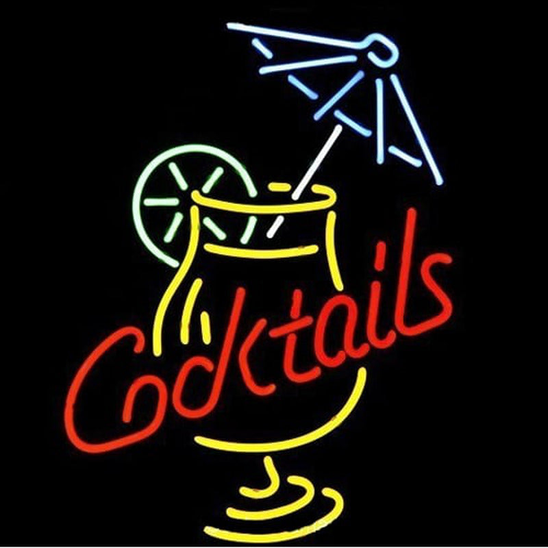 "Cocktail And Martini Umbrella Cup" Neon Sign