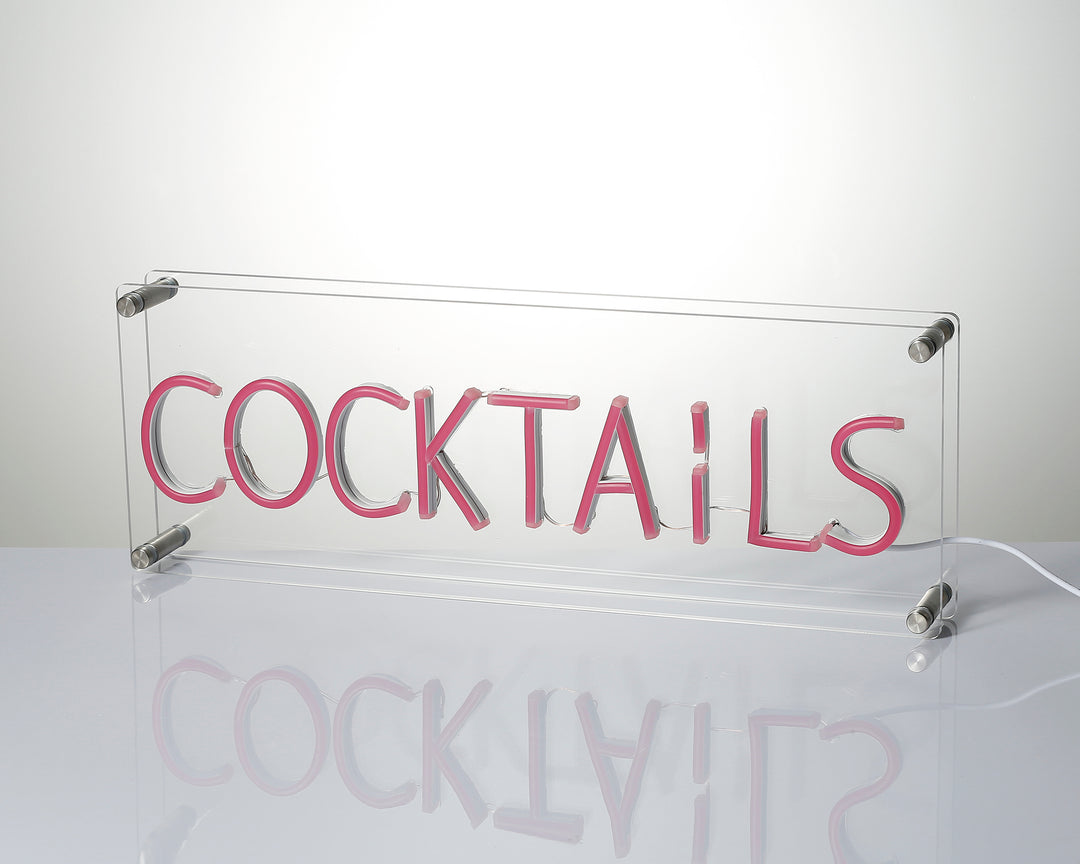 "Cocktails" Desk LED Neon Sign