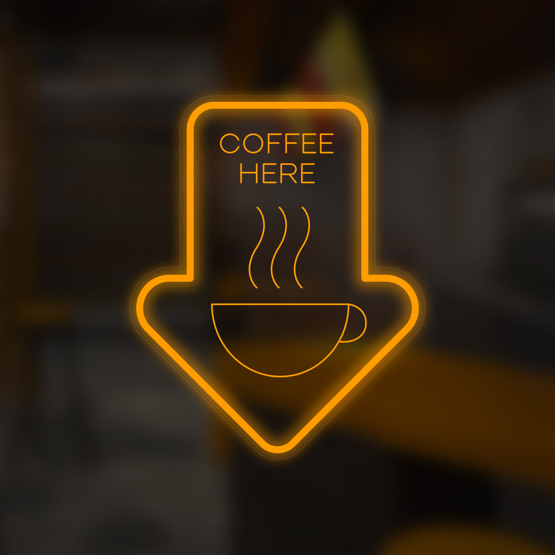 "Coffee Here" Mini Neon Sign