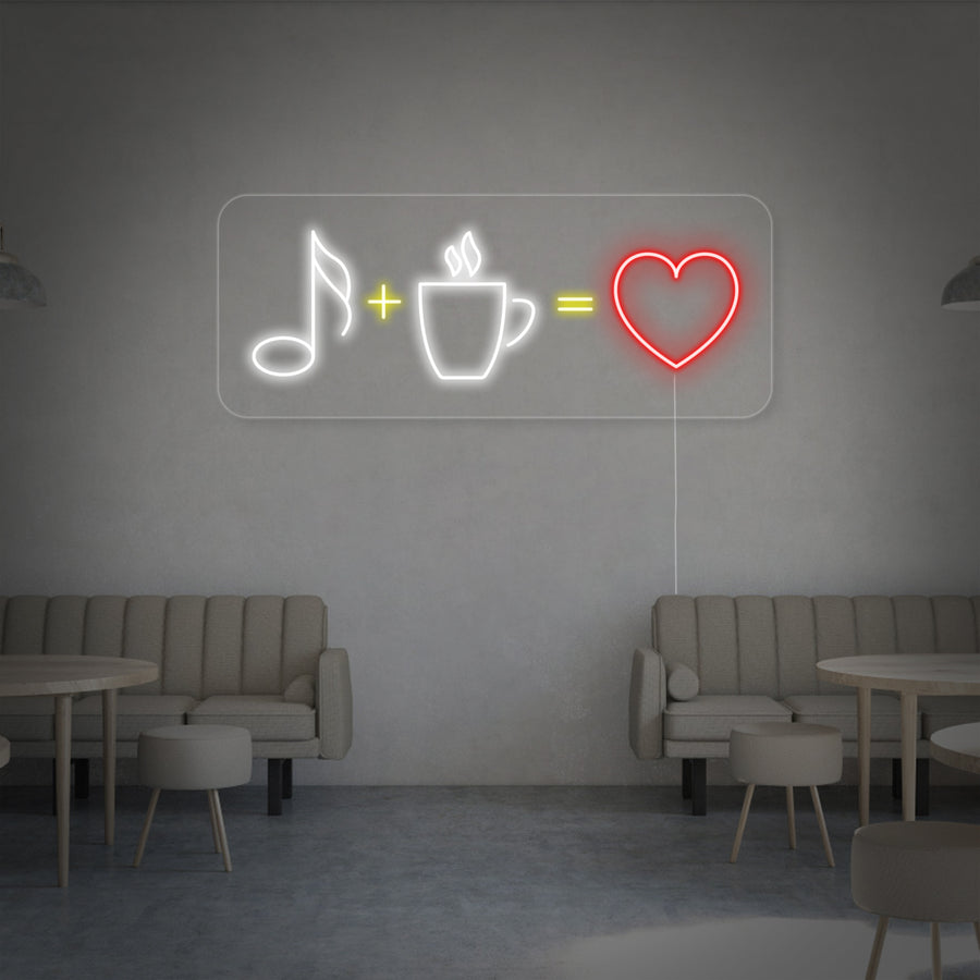 "Coffee Music Love" Neon Sign