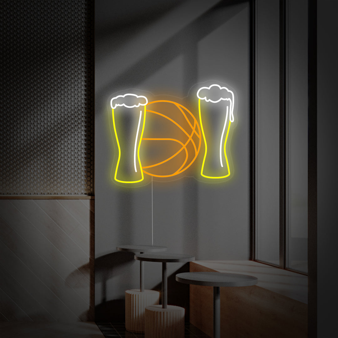 "Cold Beer and Basketball" Neon Sign