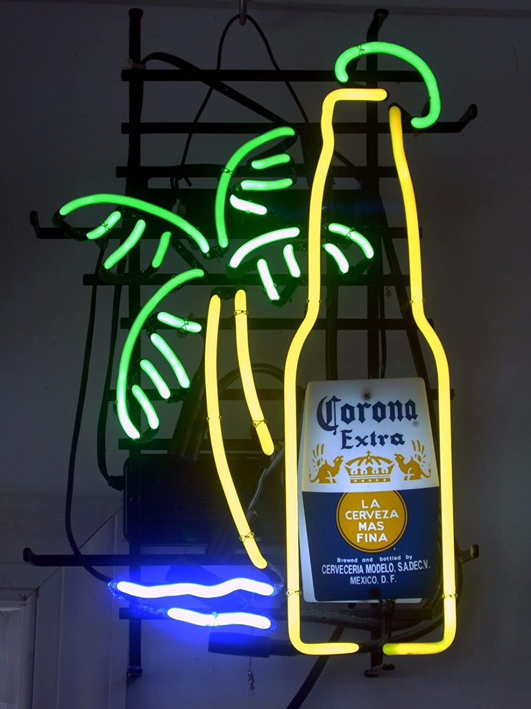 "Beer Bottle Palm Tree Beer" Neon Sign