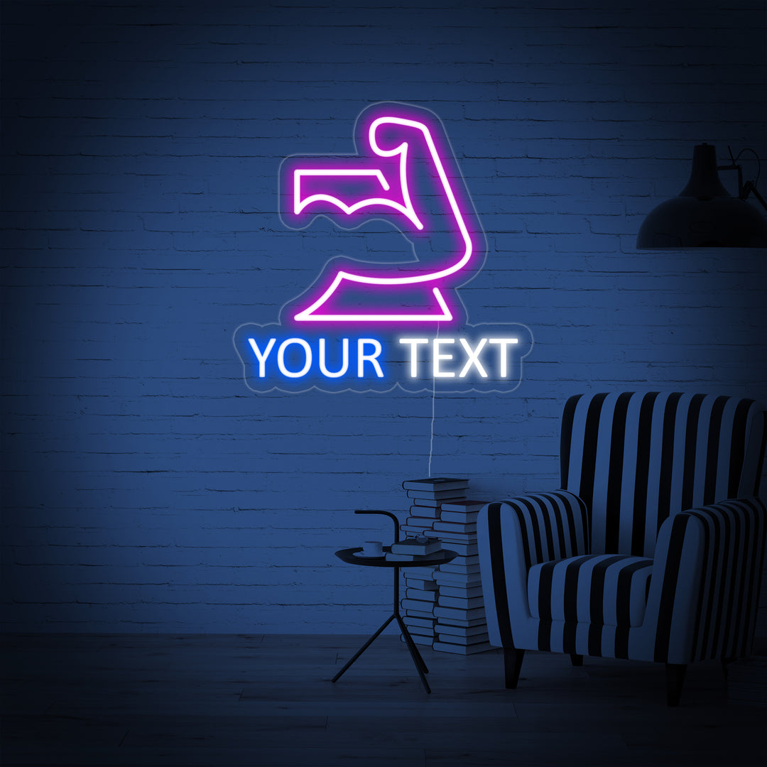 "Custom Your Text Muscle Gym Club" Neon Sign