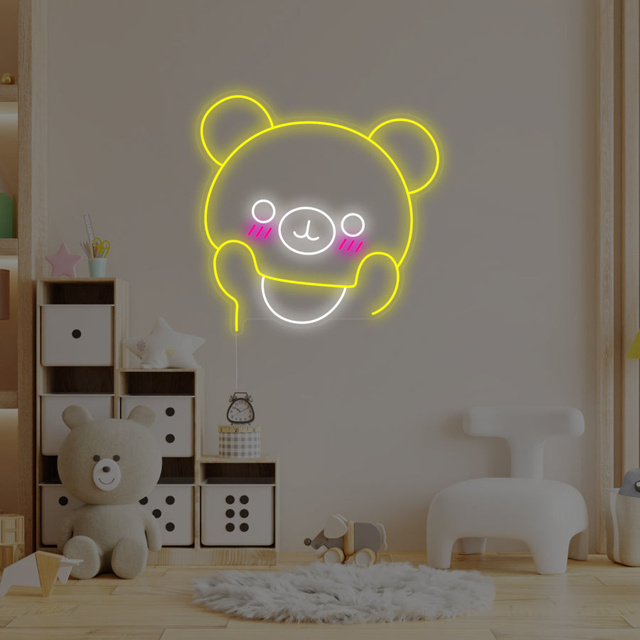 "Cute Bear, Kids Room Decor" Neon Sign