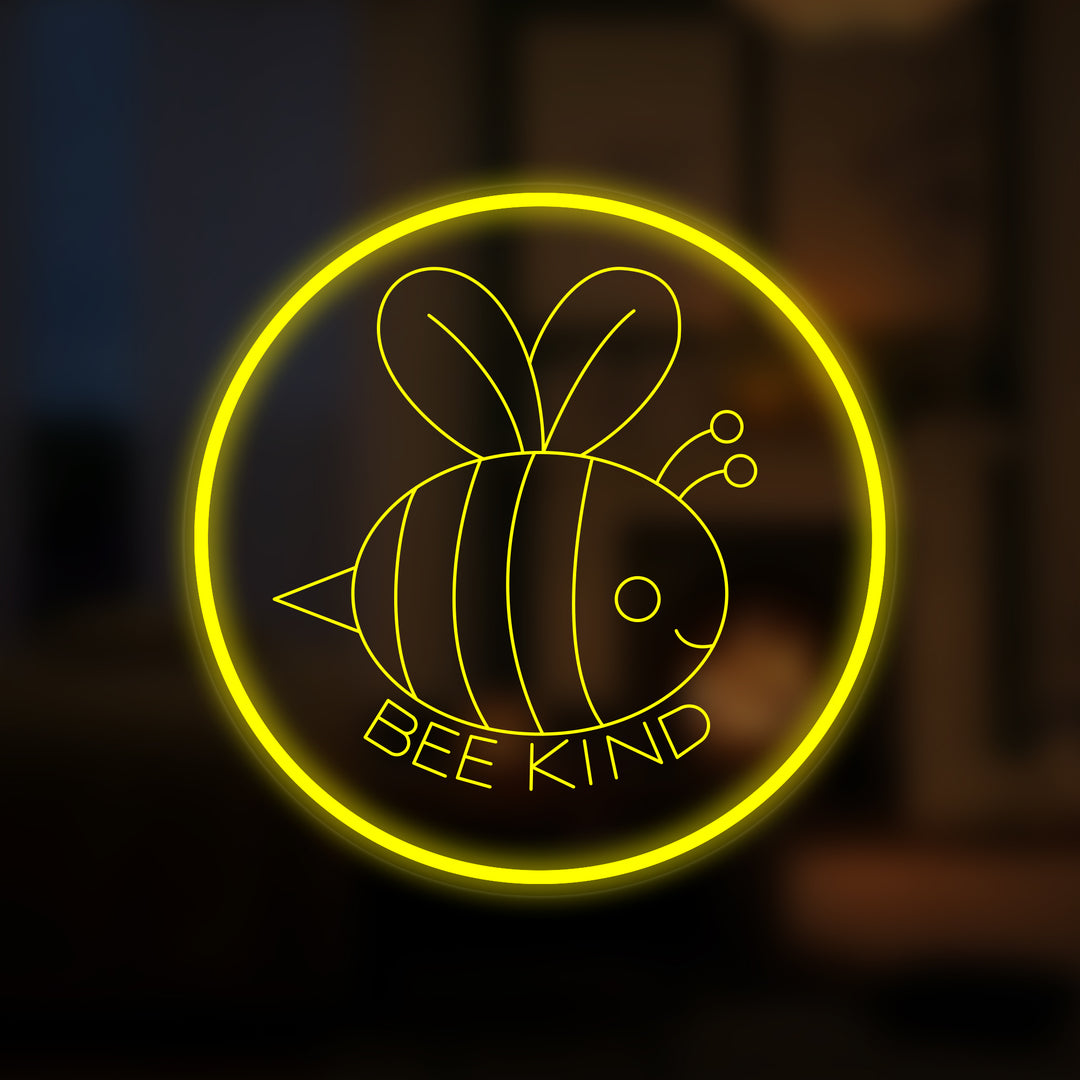 "Cute Bee Be Kind" Mini Neon Sign