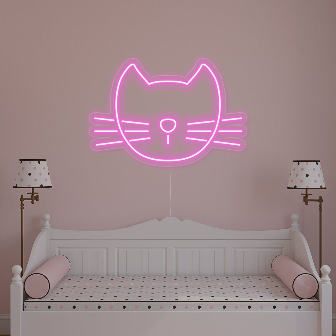 "Cute Pink Cat" Neon Sign