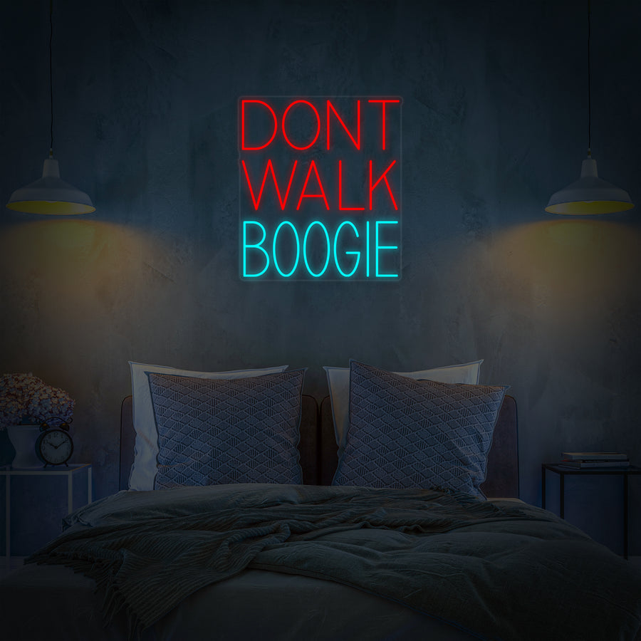 "Dont Walk Boogie Vinyl Music" Neon Sign
