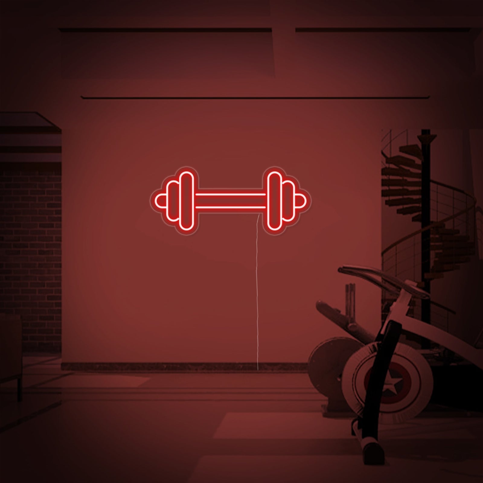 Dumbbell Barbell Gym Neon Sign, Gym Wall Decor, Home Gym Neon Sign neon sign design image