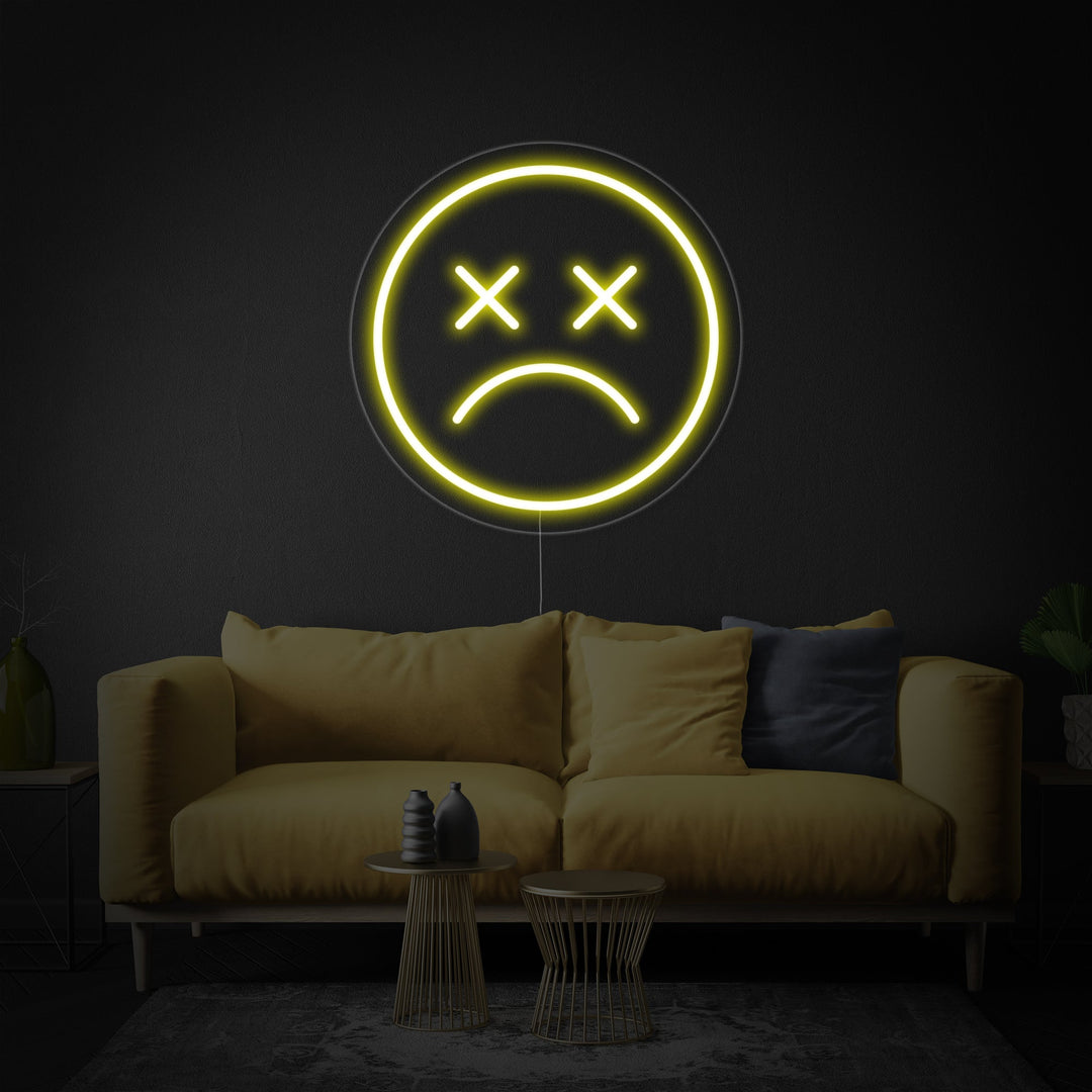 "Emoji Frowning" Neon Sign