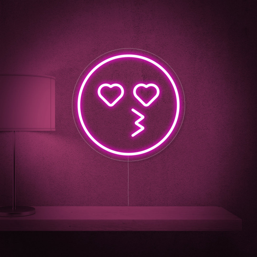 "Emoji Kissing Heart Eyes" Neon Sign
