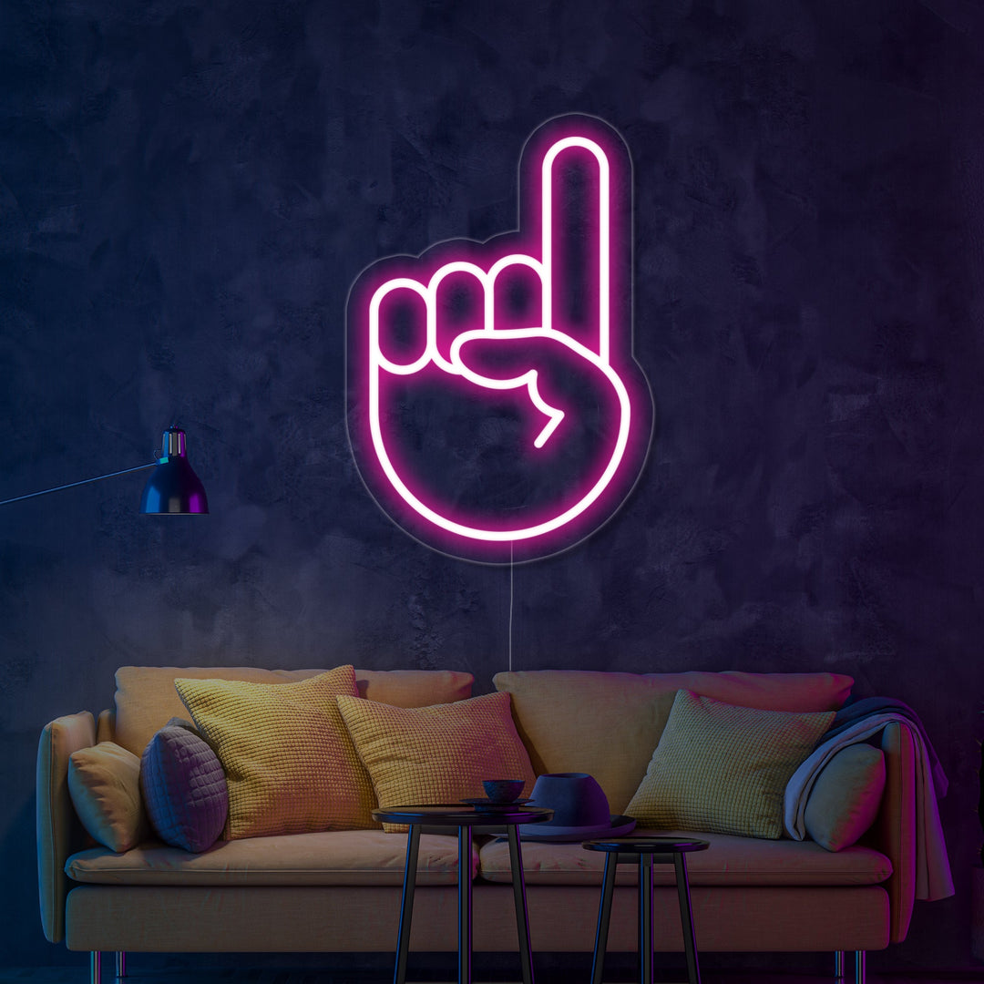 Emoji Pointing Up Neon Sign