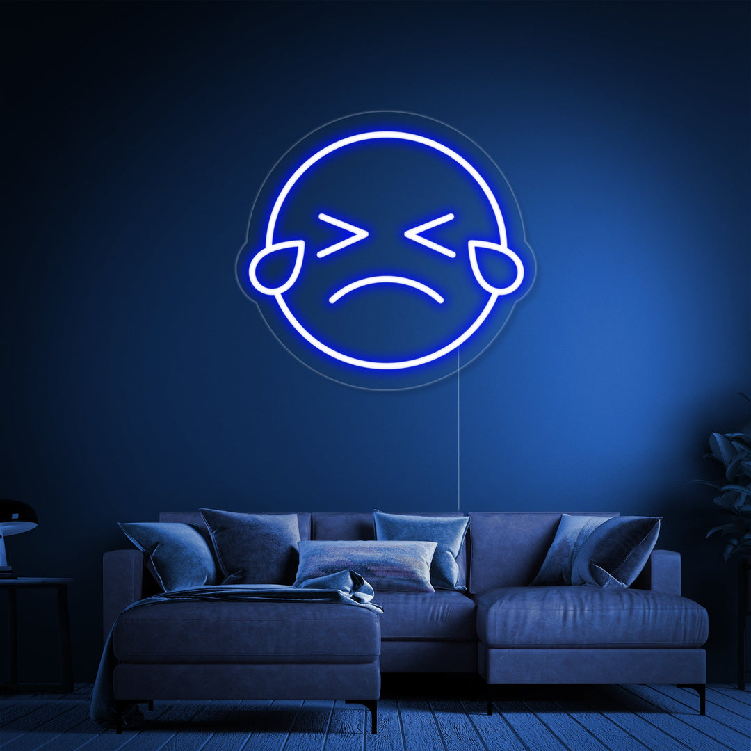 "Emoji Sad Cry" Neon Sign