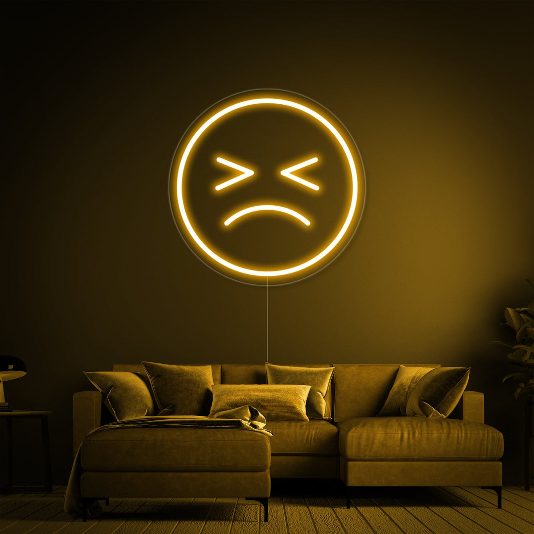 Emoji Sad Neon Sign
