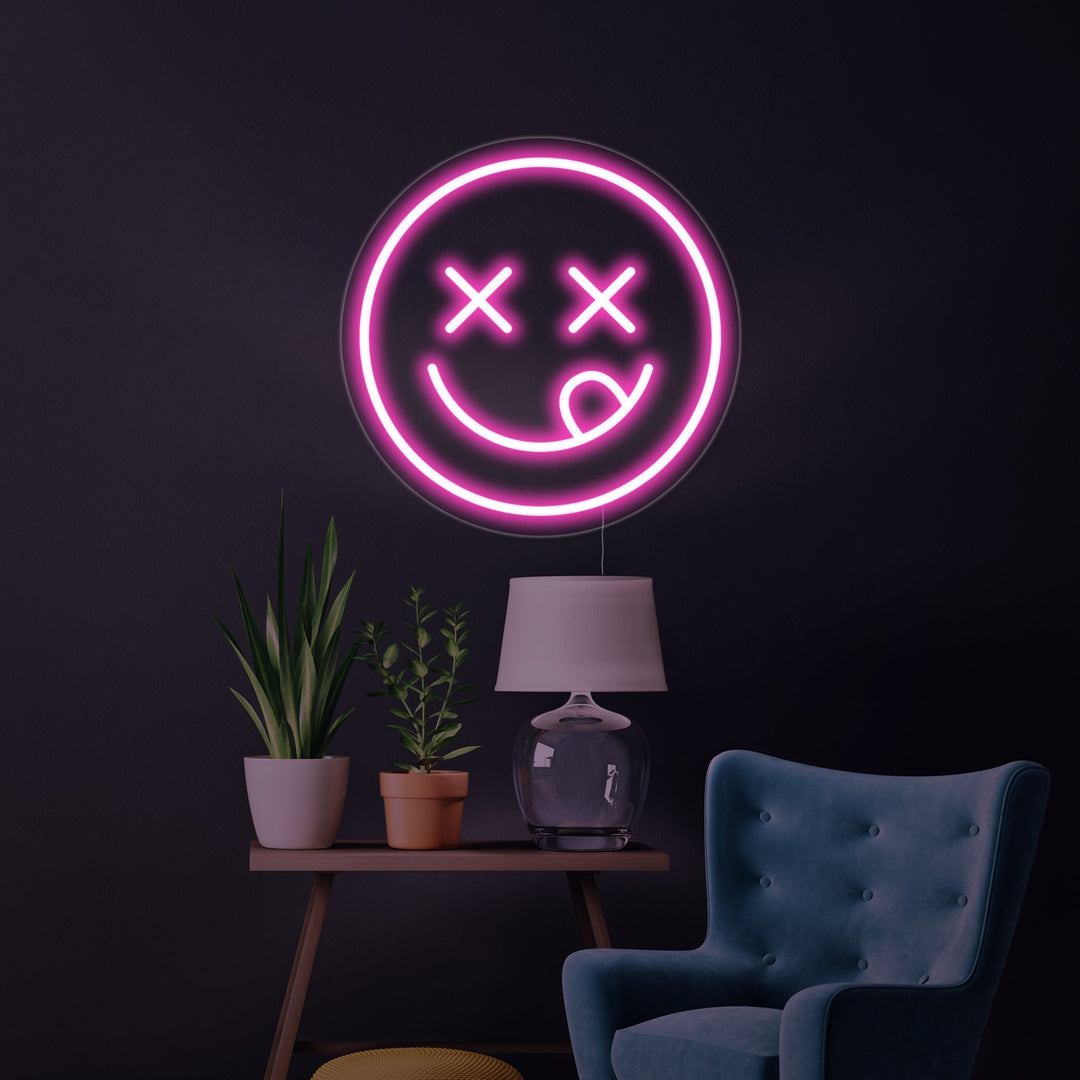 "Emoji Savoring Food" Neon Sign