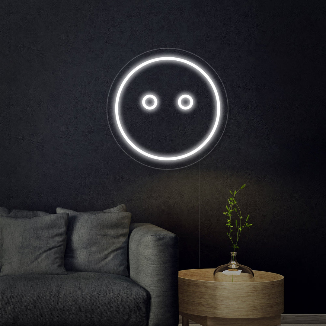 Emoji Small Eyes Neon Sign