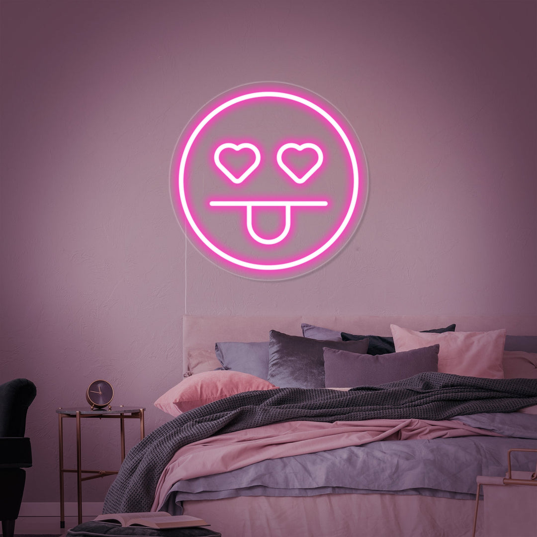 "Emoji Smiling Heart Eyes" Neon Sign