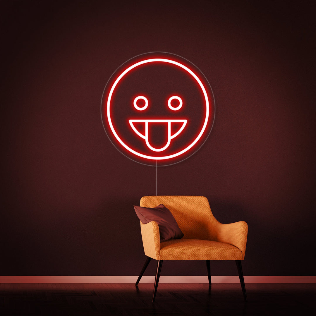 "Emoji Smiling Tounge" Neon Sign