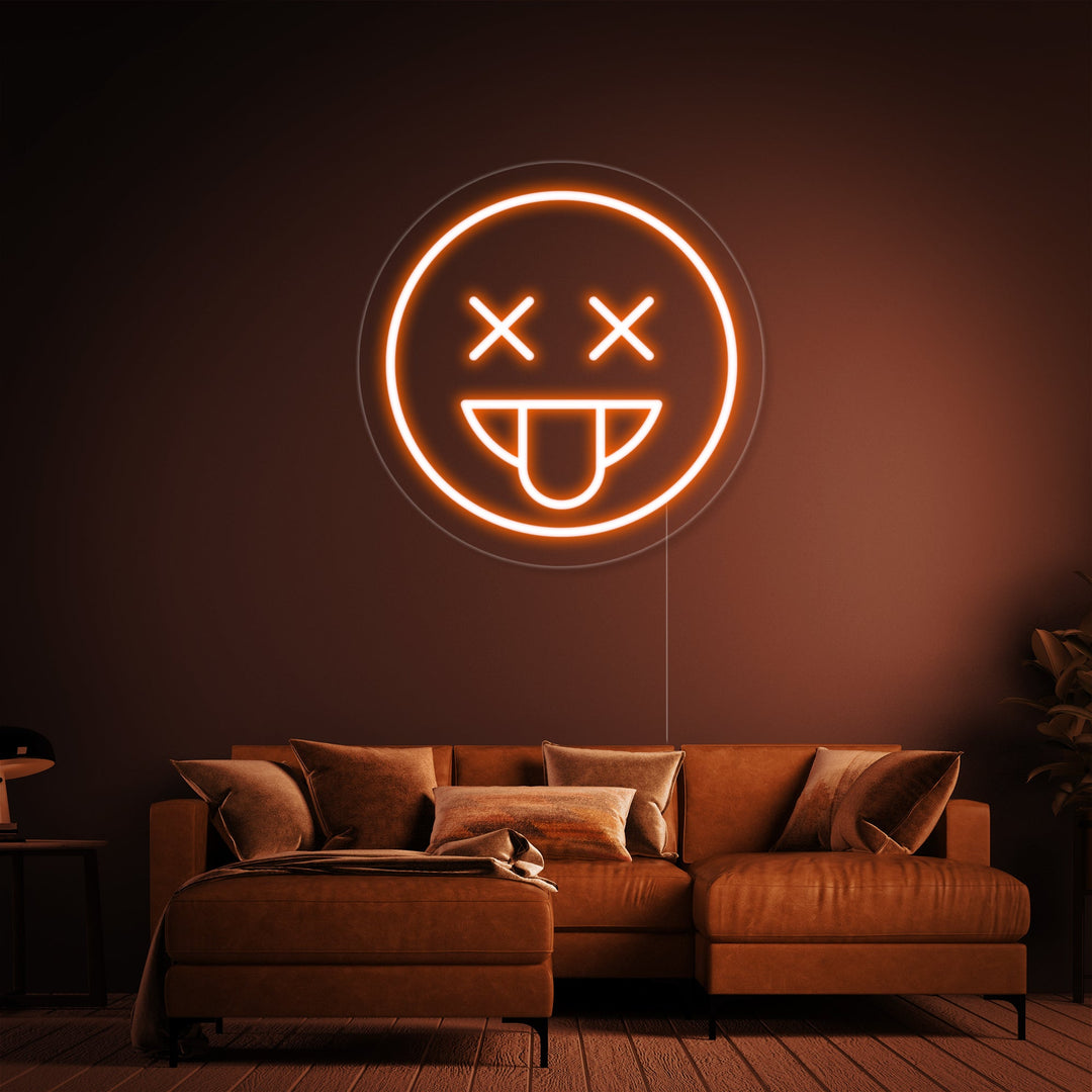 "Emoji X Smiling Tounge" Neon Sign