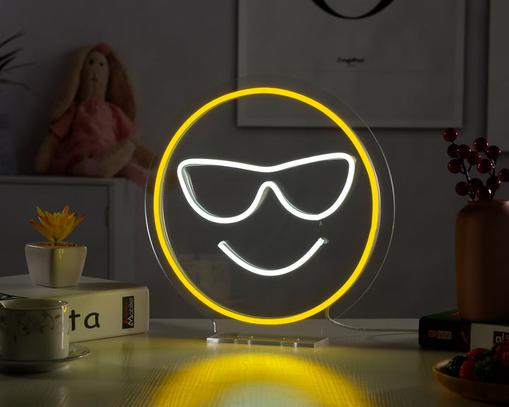 "Emoji Smile" Desk LED Neon Sign