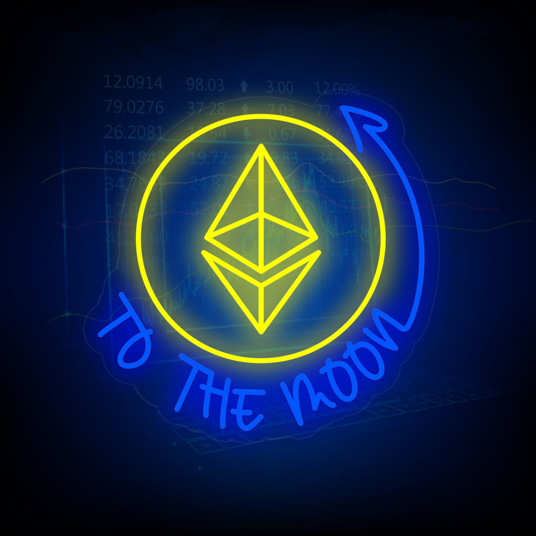"Ethereum to the Moon" Neon Sign