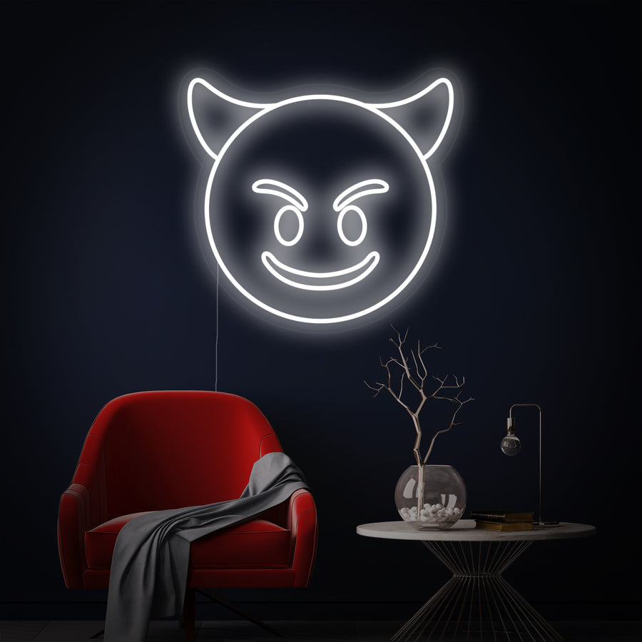 "Evil Emoji" Neon Sign