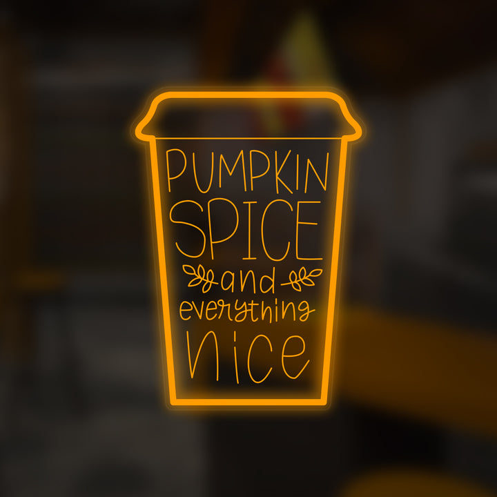 "Fall Pumpkin Spice and Everything Nice" Mini Neon Sign