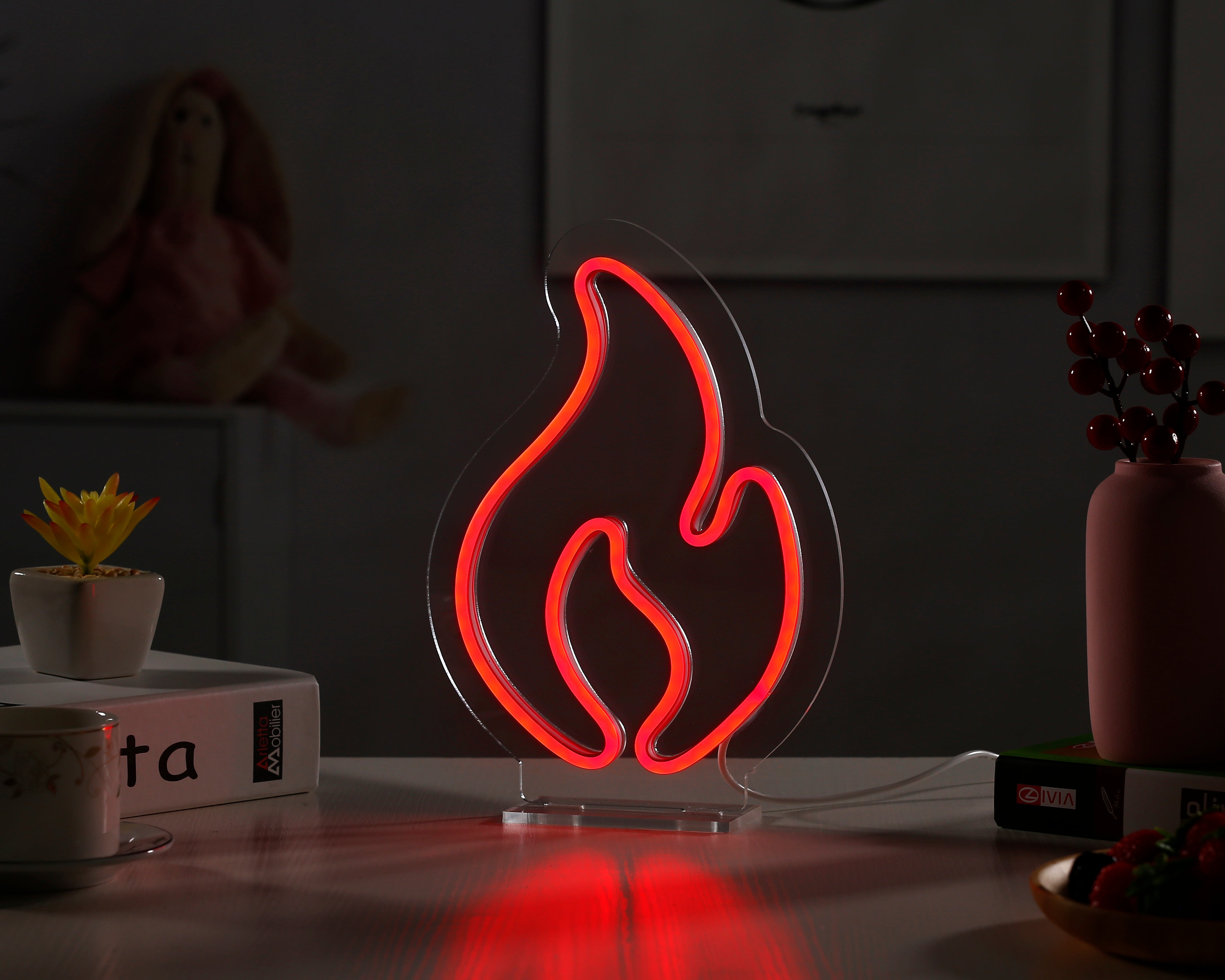 Led Sign On Fire Fire Desk LED Neon Sign - HAPPYNEON – HAPPYNEON.COM