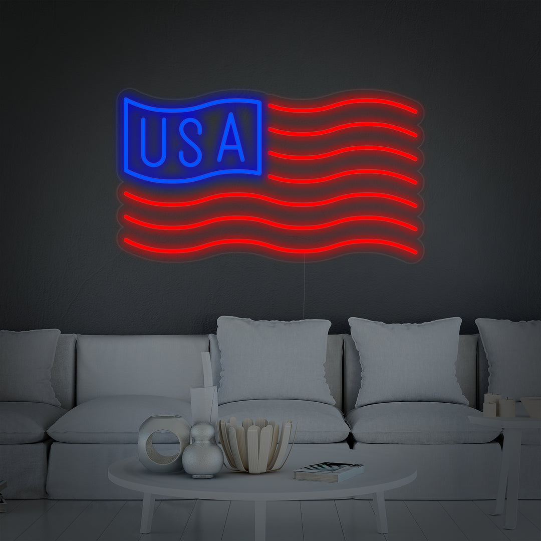 "Flag of American" Neon Sign