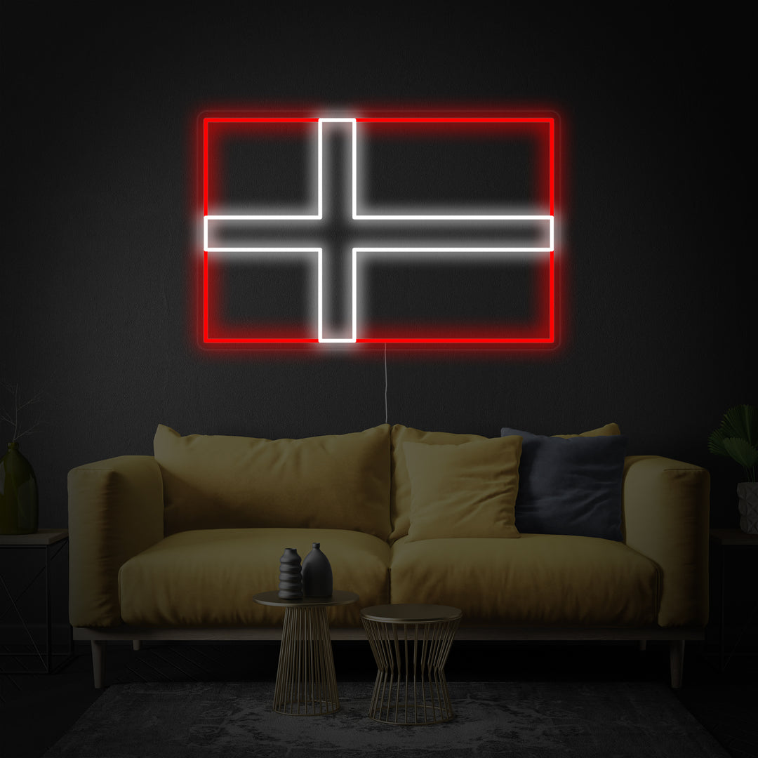 "Flag of Denmark" Neon Sign